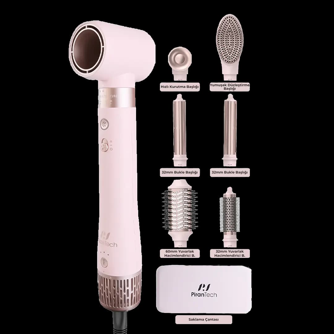 PiranTech KS-611 Airbreeze 6 Başlıklı Saç Şekillendirme Ve Kurutma Seti